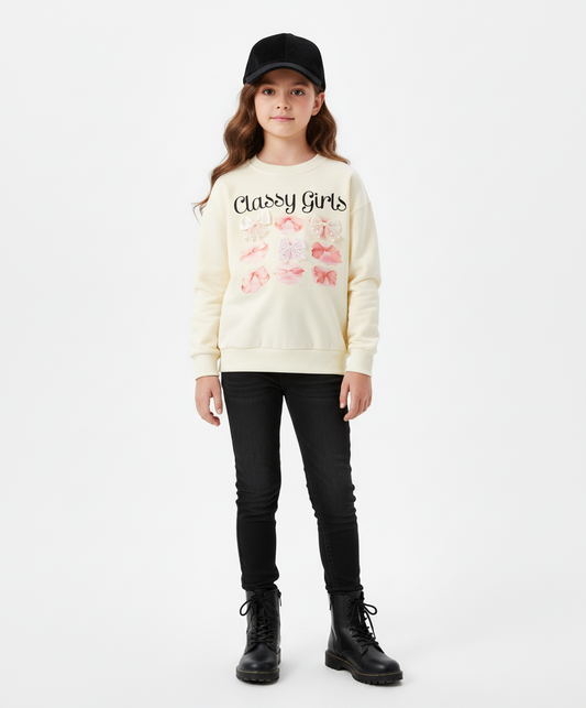 🎀 Sweat fille « Classy Girls » – Chic & douceur 🎀