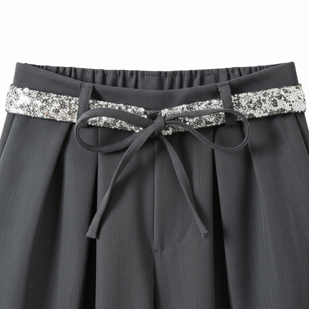 Pantalon avec ceinture en strass
