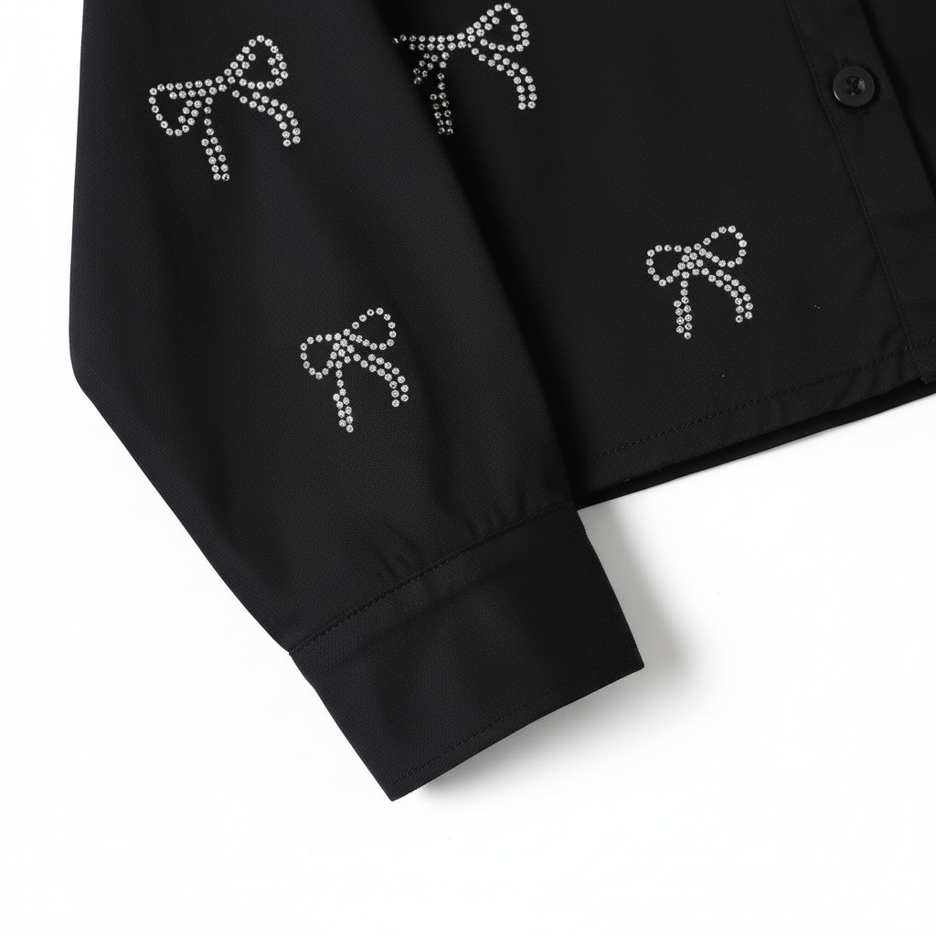 Chemise avec nœuds en strass
