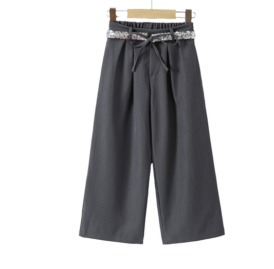 Pantalon avec ceinture en strass
