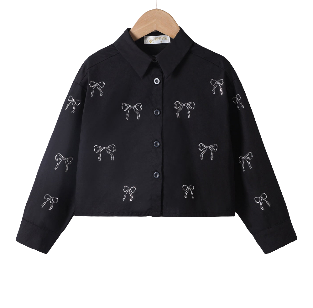 Chemise avec nœuds en strass