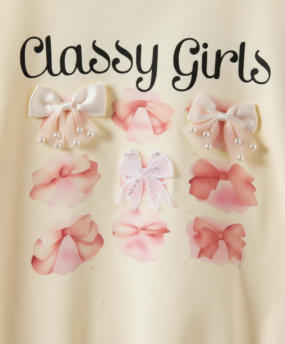 🎀 Sweat fille « Classy Girls » – Chic & douceur 🎀