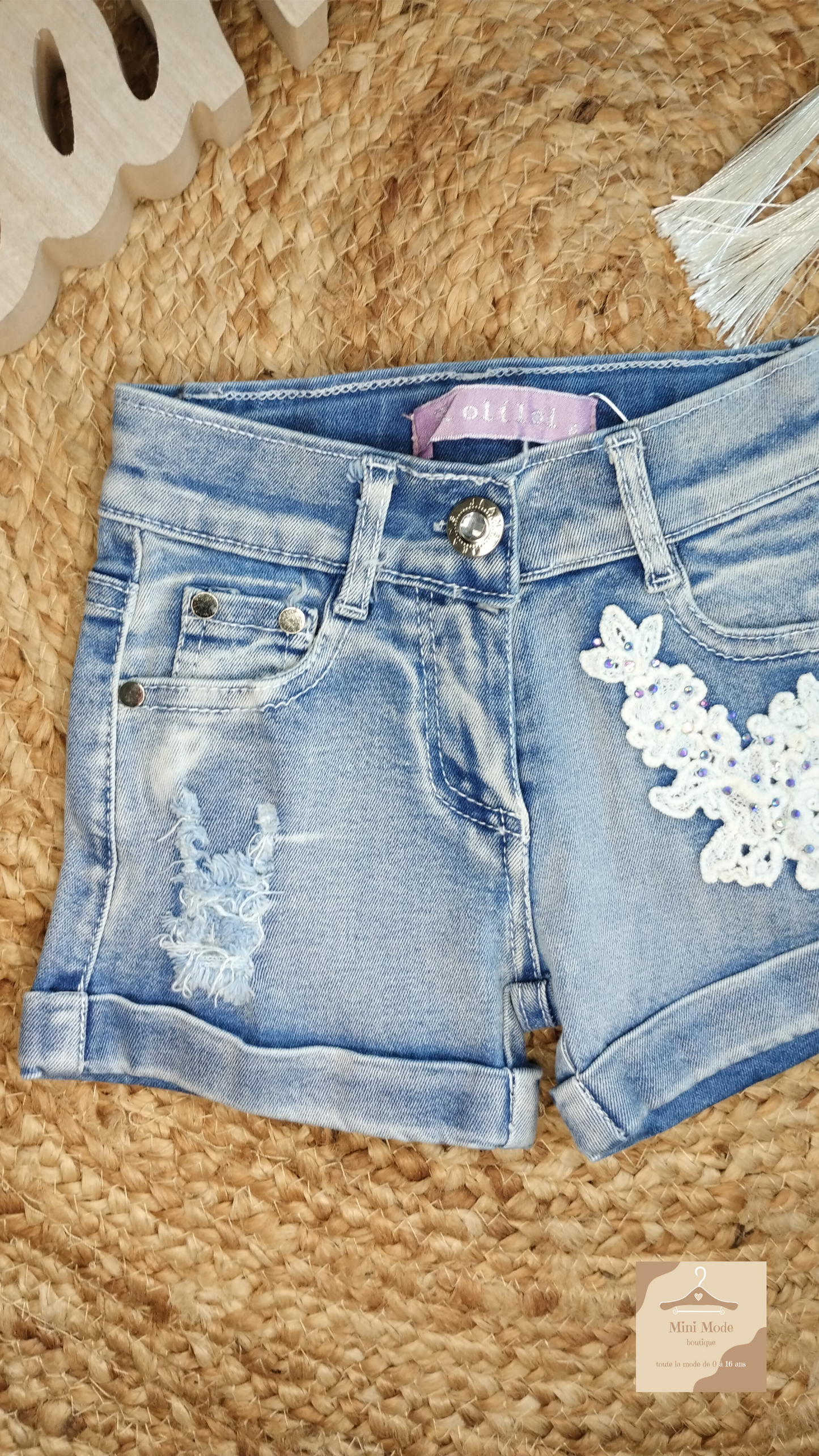 Short denim décontracté pour fille
