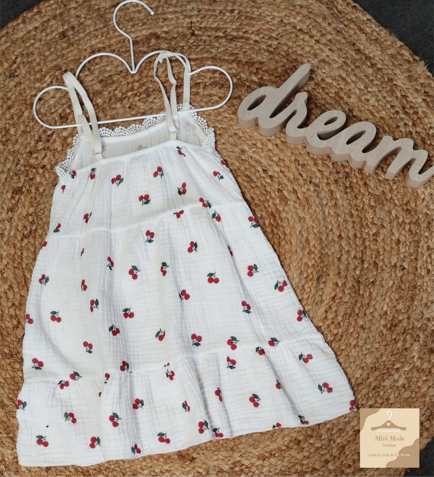 Robe cerises d'été pour enfants et ados - Mini Mode
