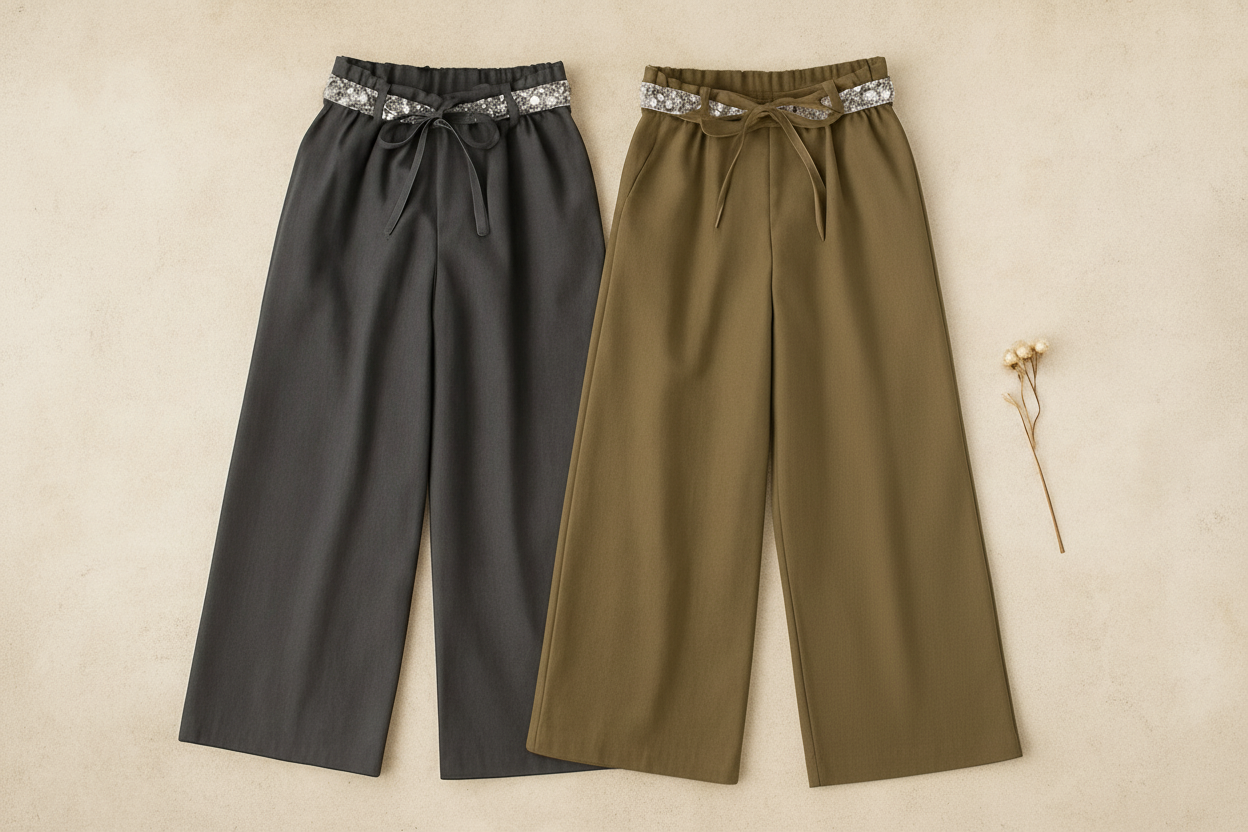 Pantalon avec ceinture en strass